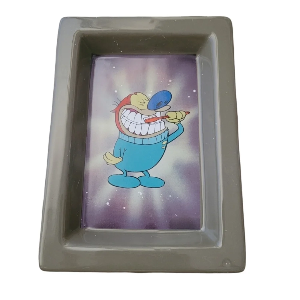 Nickelodeon The Nick‎ Box Ren & Stimpy Soap Dish Grey Ceramic